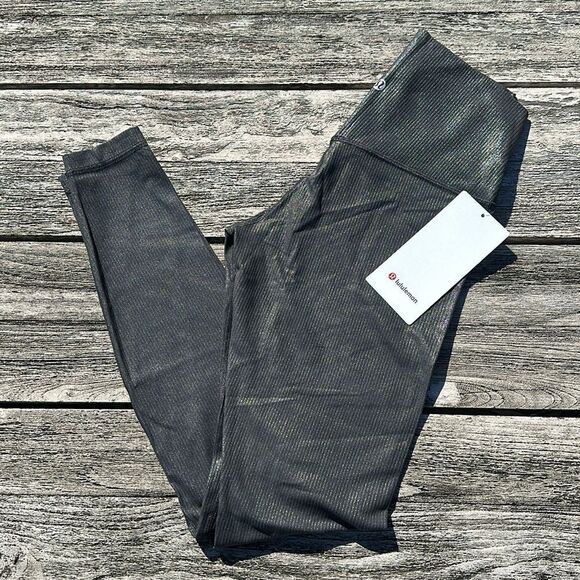 Lululemon Align Ribbed High-Rise Pant‎ 28" Shine Black size 8 NWT leggings - Picture 1 of 6